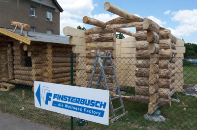 Blockhaus-Sauna Baustoff Holz